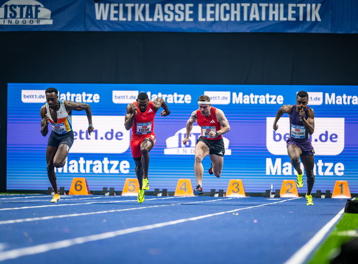 HSV-Sprinter beim ISTAF Indoor in Berlin